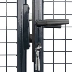 vidaXL Puerta de jardín de malla acero galvanizado 400 x 150 cm gris Clearance