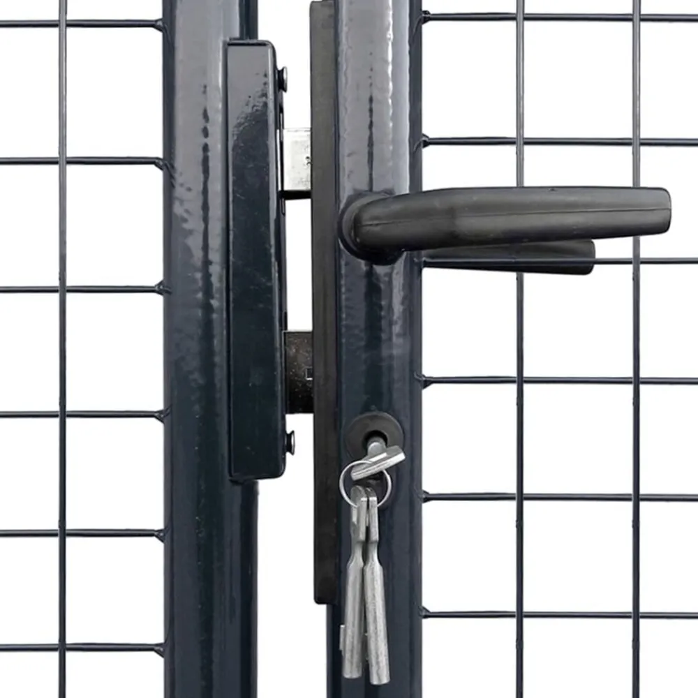 vidaXL Puerta de jardín de malla acero galvanizado 400 x 150 cm gris Clearance