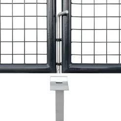 vidaXL Puerta de jardín de malla acero galvanizado 400 x 150 cm gris Clearance