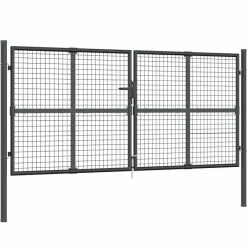 vidaXL Vallas De Jardín-Puerta de jardín de malla color 300 x 125 cm acero galvanizado