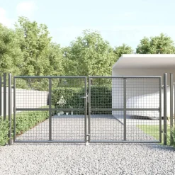 vidaXL Vallas De Jardín-Puerta de jardín de malla color 300 x 125 cm acero galvanizado