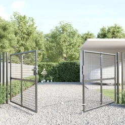 vidaXL Vallas De Jardín-Puerta de jardín de malla color 300 x 125 cm acero galvanizado