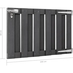 vidaXL Puerta de jardín de WPC gris 100x60 cm Clearance