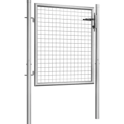 vidaXL Puerta de jardín de acero galvanizado 100 x 75 cm color plata