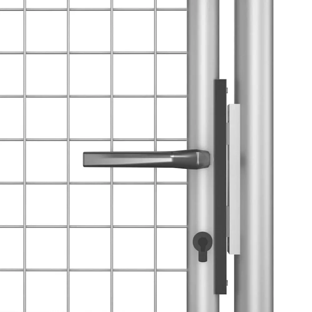 vidaXL Puerta de jardín de acero galvanizado 100 x 75 cm color plata