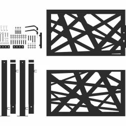 vidaXL Vallas De Jardín-Puerta de jardín de acero negra diseño luminoso 100x100 cm