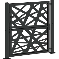 vidaXL Vallas De Jardín-Puerta de jardín de acero negra diseño luminoso 100x100 cm