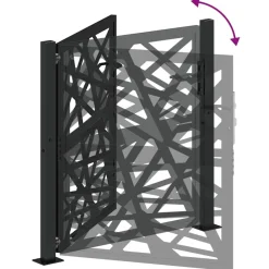 vidaXL Vallas De Jardín-Puerta de jardín de acero negra diseño luminoso 100x100 cm