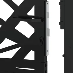 vidaXL Vallas De Jardín-Puerta de jardín de acero negra diseño luminoso 100x100 cm
