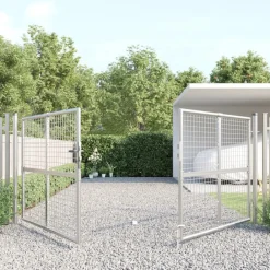 vidaXL Vallas De Jardín-Puerta de jardín de malla color plata 300 x 125 cm acero galvanizado