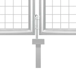 vidaXL Vallas De Jardín-Puerta de jardín de malla color plata 300 x 125 cm acero galvanizado