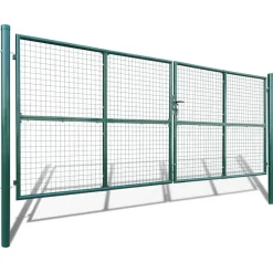 vidaXL Puerta de jardín de malla 400x150 cm Verde