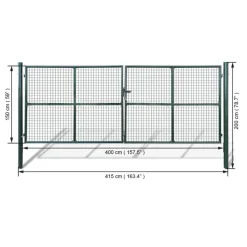 vidaXL Puerta de jardín de malla 400x150 cm Verde