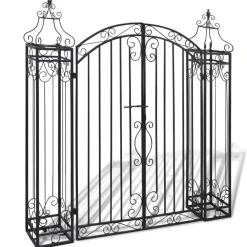 vidaXL Puerta de jardín decorativa de hierro forjado 122x20,5x134 cm Discount