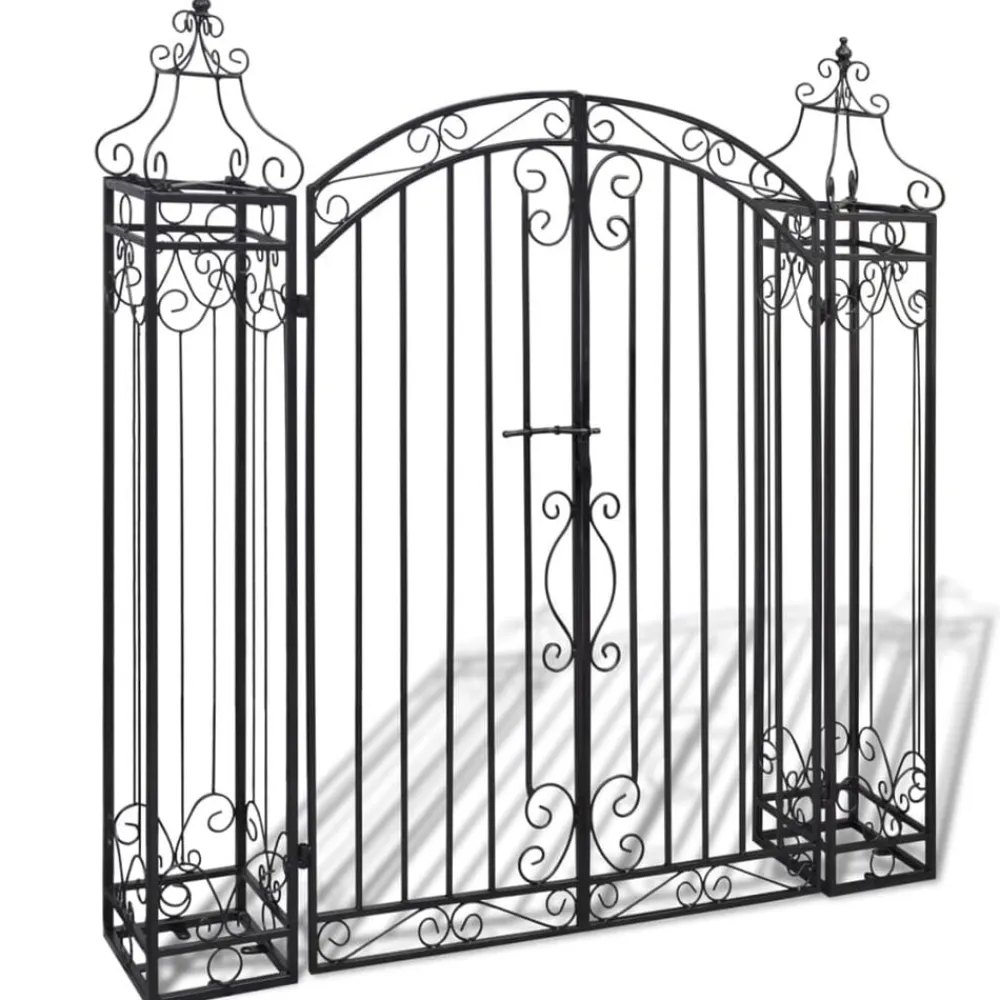 vidaXL Puerta de jardín decorativa de hierro forjado 122x20,5x134 cm Discount