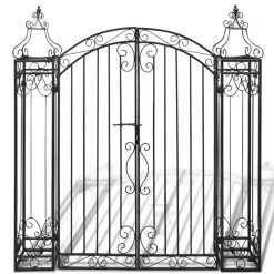 vidaXL Puerta de jardín decorativa de hierro forjado 122x20,5x134 cm Discount