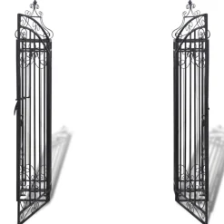 vidaXL Puerta de jardín decorativa de hierro forjado 122x20,5x134 cm Discount
