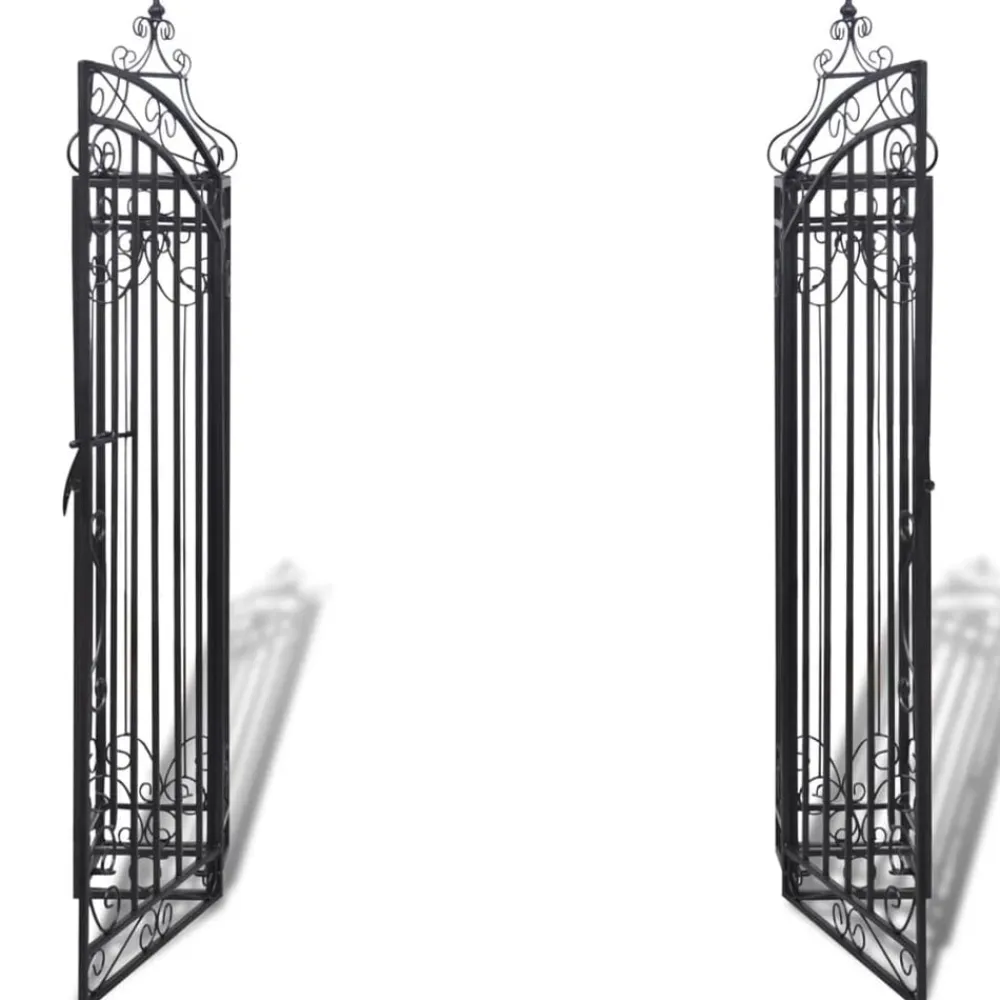 vidaXL Puerta de jardín decorativa de hierro forjado 122x20,5x134 cm Discount