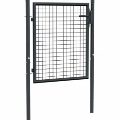vidaXL Puerta de jardín de malla acero galvanizado 100 x 75 cm gris New