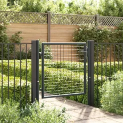 vidaXL Puerta de jardín de malla acero galvanizado 100 x 75 cm gris New