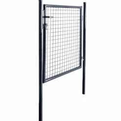 vidaXL Vallas De Jardín-Puerta de jardín de malla acero galvanizado 100x100 cm gris
