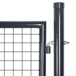 vidaXL Vallas De Jardín-Puerta de jardín de malla acero galvanizado 100x100 cm gris