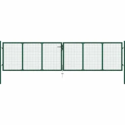 vidaXL Vallas De Jardín-Puerta de jardín de malla de acero 400x75 cm Verde