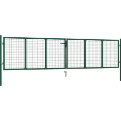 vidaXL Vallas De Jardín-Puerta de jardín de malla de acero 400x75 cm Verde