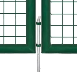 vidaXL Vallas De Jardín-Puerta de jardín de malla de acero 400x75 cm Verde