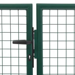 vidaXL Puerta de jardín de acero 350 x 75 cm Verde