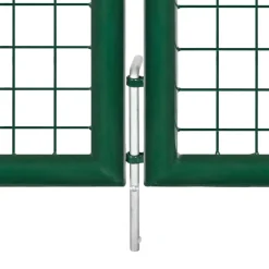 vidaXL Puerta de jardín de acero 350 x 75 cm Verde