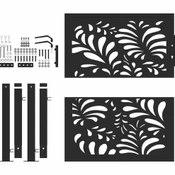 vidaXL Vallas De Jardín-Puerta de jardín diseño ondulado de acero negro 100x100 cm