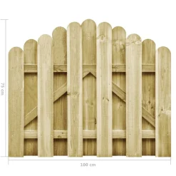 vidaXL Vallas De Jardín-Puerta de jardín madera de pino impregnada 100x75 cm