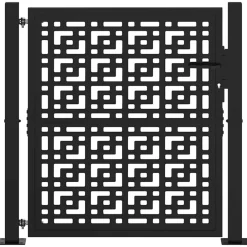 vidaXL Vallas De Jardín-Puerta de jardín negra 100x100 cm diseño de cruz de acero