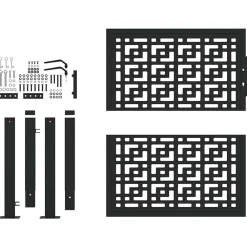 vidaXL Vallas De Jardín-Puerta de jardín negra 100x100 cm diseño de cruz de acero