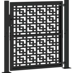 vidaXL Vallas De Jardín-Puerta de jardín negra 100x100 cm diseño de cruz de acero