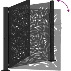 vidaXL Puerta de jardín negra 100x100 cm acero diseño llama Acero/Negro Clearance