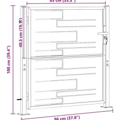 vidaXL Puerta de jardín Plateado 85 x 97 cm Acero inoxidable Online