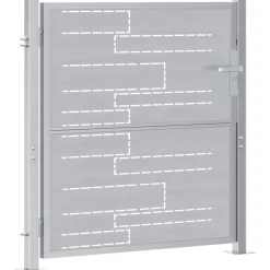 vidaXL Puerta de jardín Plateado 85 x 97 cm Acero inoxidable Online