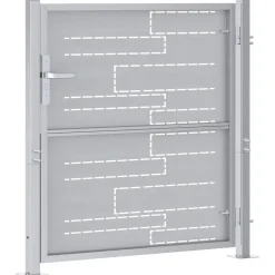 vidaXL Puerta de jardín Plateado 85 x 97 cm Acero inoxidable Online