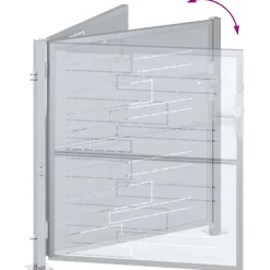 vidaXL Puerta de jardín Plateado 85 x 97 cm Acero inoxidable Online