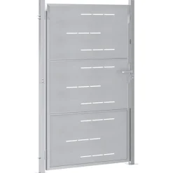 vidaXL Vallas De Jardín-Puerta de jardín Plateado 85 x 120 cm Acero inoxidable