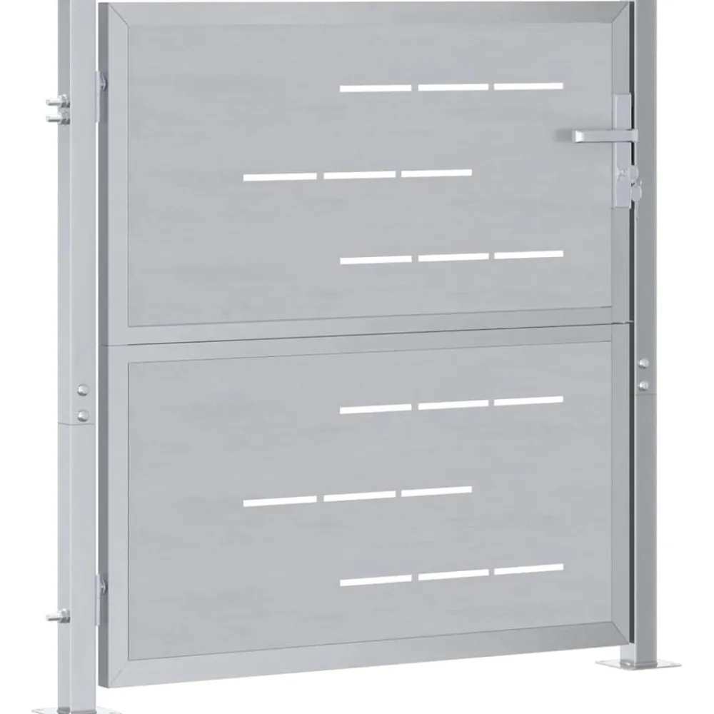 vidaXL Puerta de jardín Plateado 85 x 97 cm Acero inoxidable Best