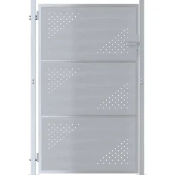 vidaXL Vallas De Jardín-Puerta de jardín Plateado 85 x 120 cm Acero inoxidable