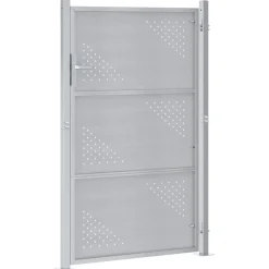 vidaXL Vallas De Jardín-Puerta de jardín Plateado 85 x 120 cm Acero inoxidable