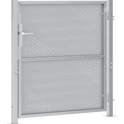 vidaXL Vallas De Jardín-Puerta de jardín Plateado 85 x 97 cm Acero inoxidable