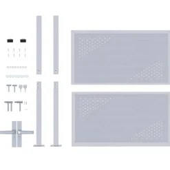 vidaXL Vallas De Jardín-Puerta de jardín Plateado 85 x 97 cm Acero inoxidable
