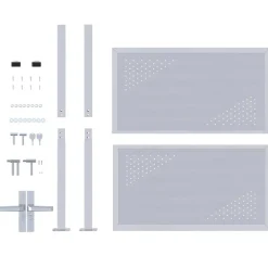 vidaXL Vallas De Jardín-Puerta de jardín Plateado 85 x 97 cm Acero inoxidable