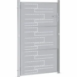 vidaXL Puerta de jardín Plateado 85 x 144 cm Acero inoxidable Hot