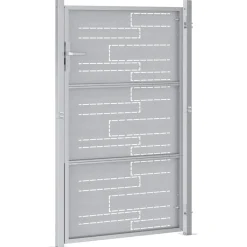 vidaXL Puerta de jardín Plateado 85 x 144 cm Acero inoxidable Hot